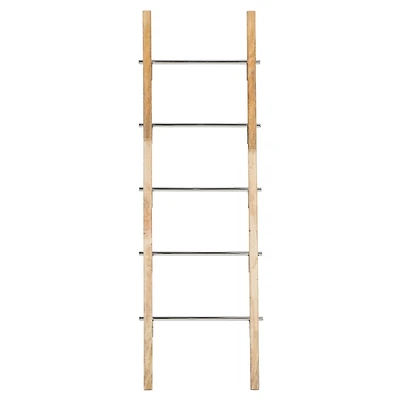59" Brown Stainless Steel Contemporary Ladder