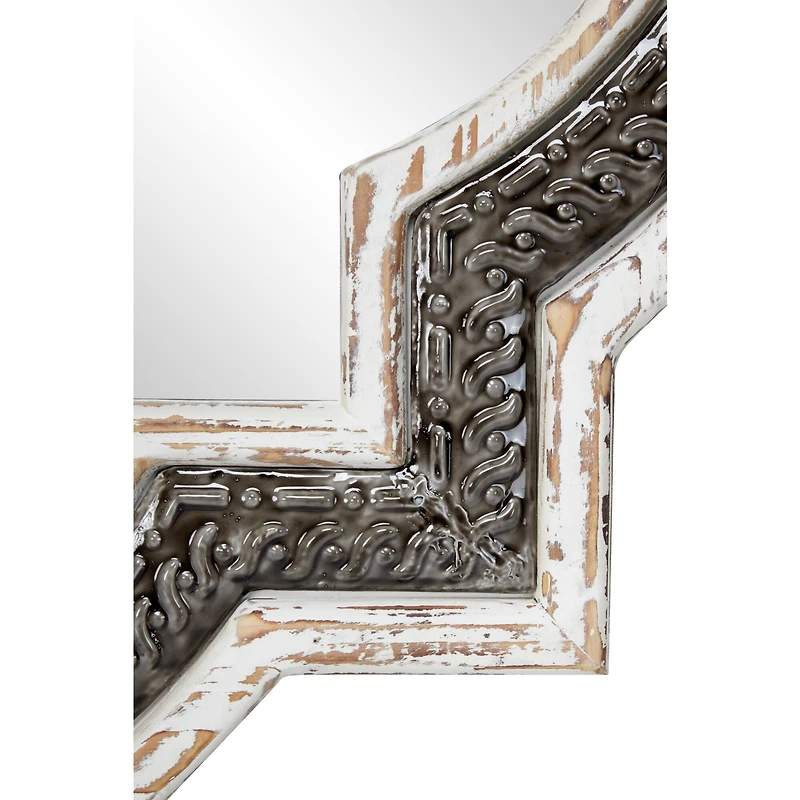 White Farmhouse Wood Wall Mirror, 30" x 30"