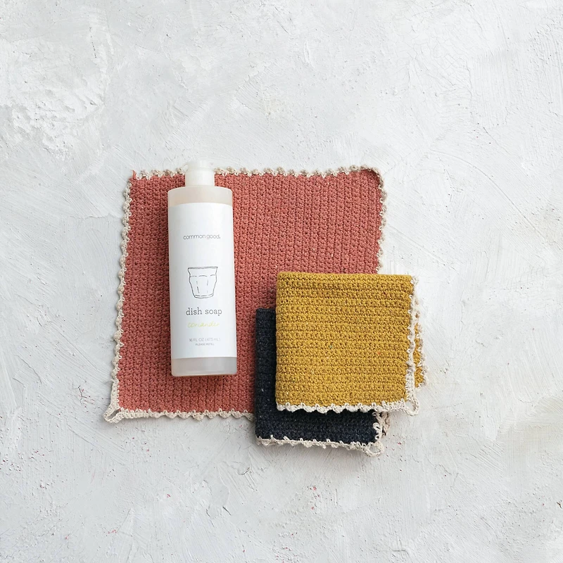 Hello Honey® Artisanal Cotton Blend Crocheted Dish Cloths Set