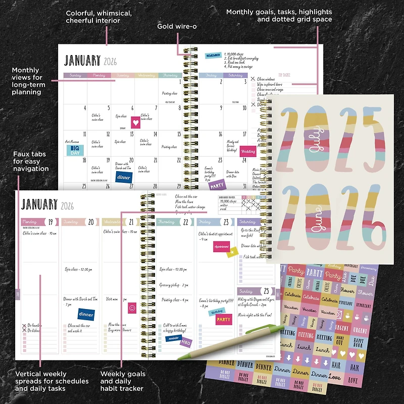 TF Publishing 2025-2026 Jolly Good Year Medium Weekly/Monthly Planner