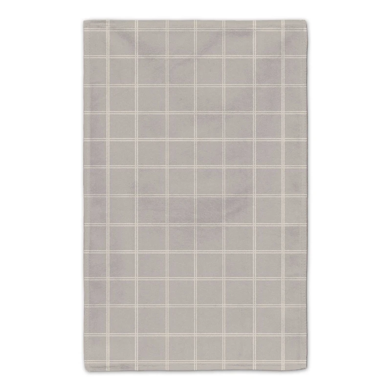 Be Cozy Gray and White Check Tea Towel - Set of 2