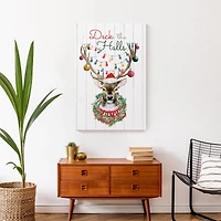 Deck the Halls Reindeer Canvas Wall Art