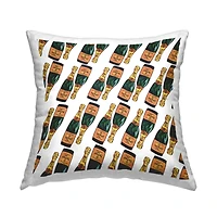 Stupell Industries Upscale Champagne Bottle Glam Pattern Throw Pillow, 18" x 18"