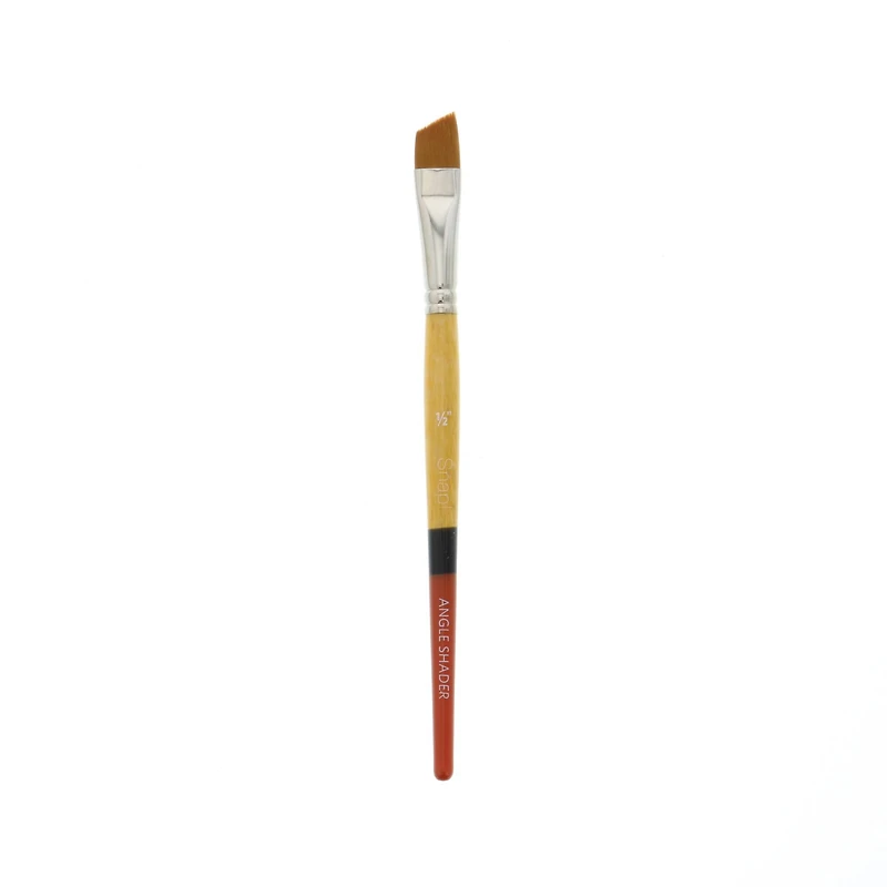 Princeton™ Snap!™ Series 9650 Gold Taklon Short Handle Angle Shader Brush