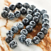 Black & Gray Jasper Round Beads, 8mm by Bead Landing™