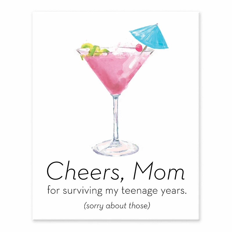 10" Cheers Mom Tabletop Canvas