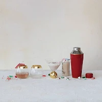 Hello Honey® 10oz. Clear Stemless Drinking Glass with Gold Electroplated Rim