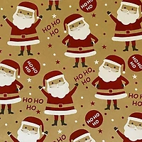 Kraft with Foil Santa Premium Gift Wrap by Celebrate It™