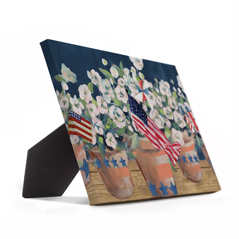 10" American Flower Pots Tabletop Canvas