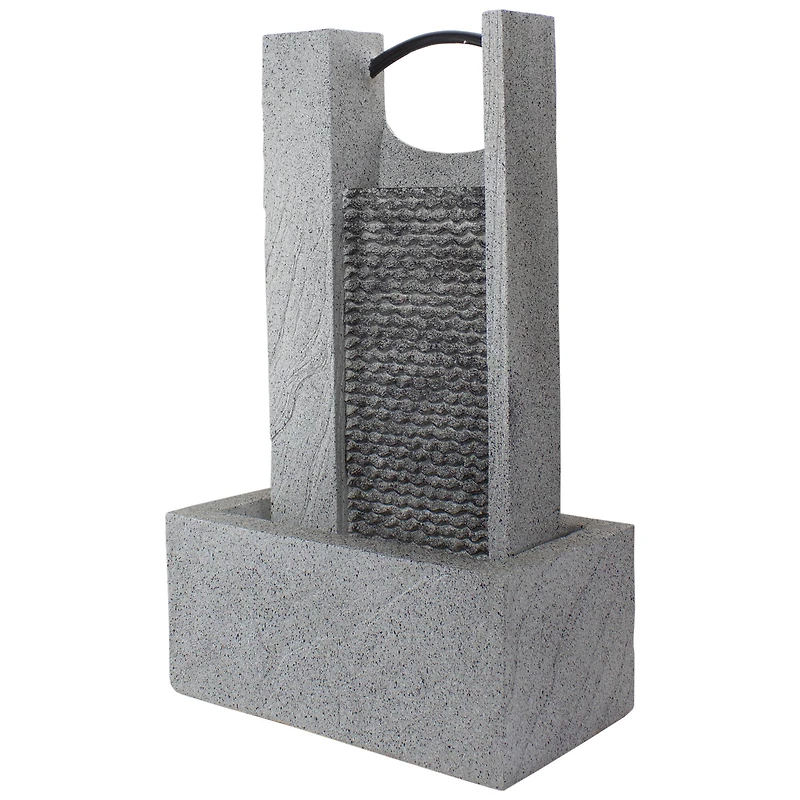 23" Gray Modern Style Rainfall Outdoor Water Fountain