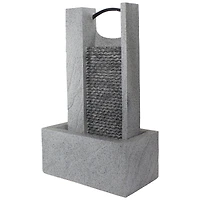 23" Gray Modern Style Rainfall Outdoor Water Fountain