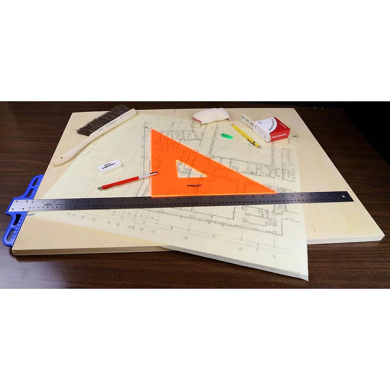 Pro Art® 12" Fluorescent 45/90 Triangle With Finger Lift