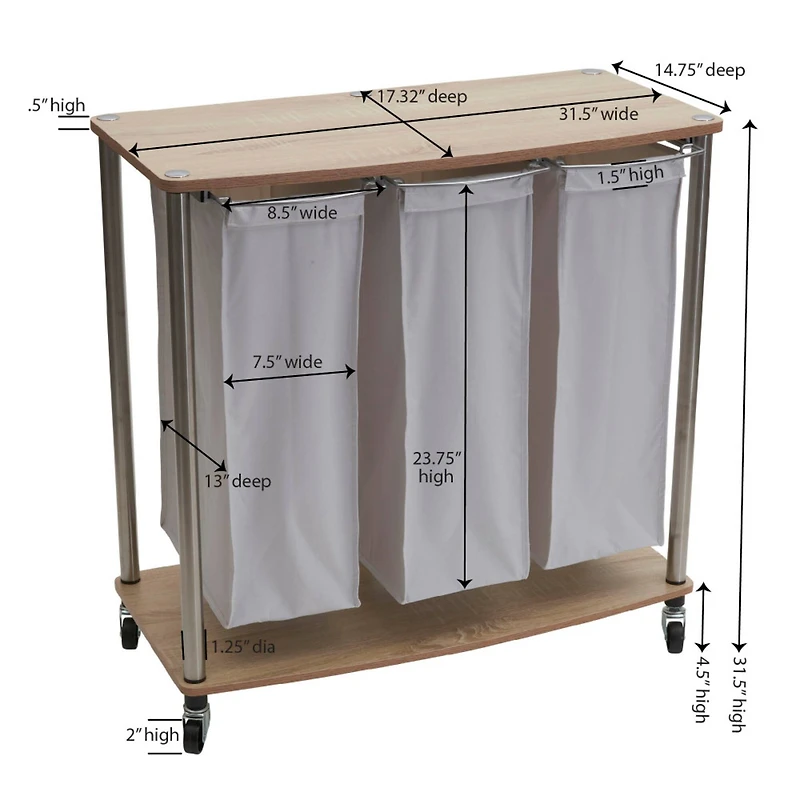 Household Essentials 3-Bag Laundry Sorter
