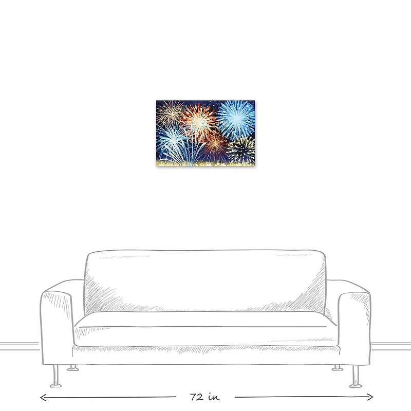 Firework Sky Canvas Wall Art