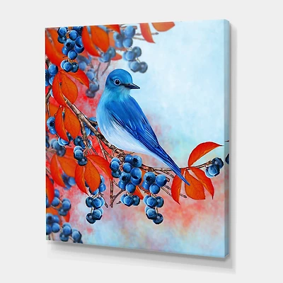 Designart - Bright Bird Bullfinch Sitting On A Branch III