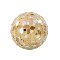4" Glam Gold & White Plastic Orb Vase Fillers, 4ct.