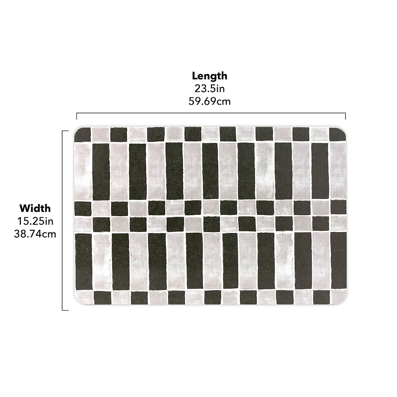 FloorPops Checker Black Stone Quick Drying Mat