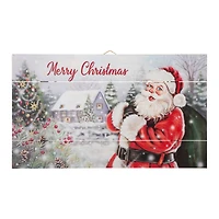 Glitzhome® 24" LED Wooden Santa Wall Décor