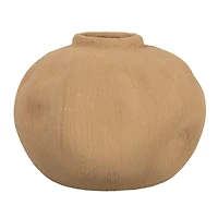 Hello Honey® 5.5" Textured Taupe Pinched Organic Shape Terracotta Vase