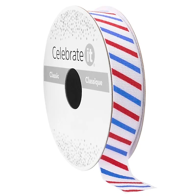 5/8" x 7yd. Red & Blue Striped Ribbon by Celebrate It™ Classic
