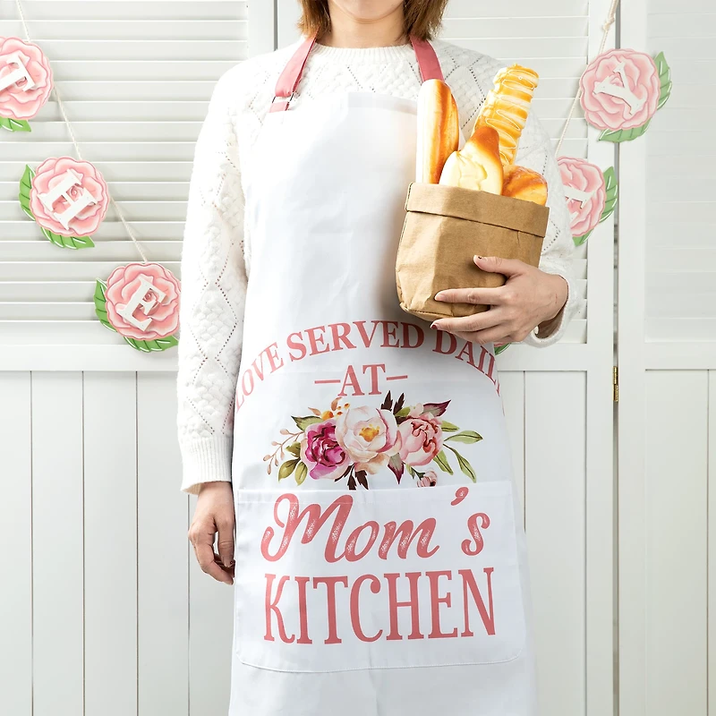 Glitzhome® 31.5" Faux Burlap Mother's Day Apron