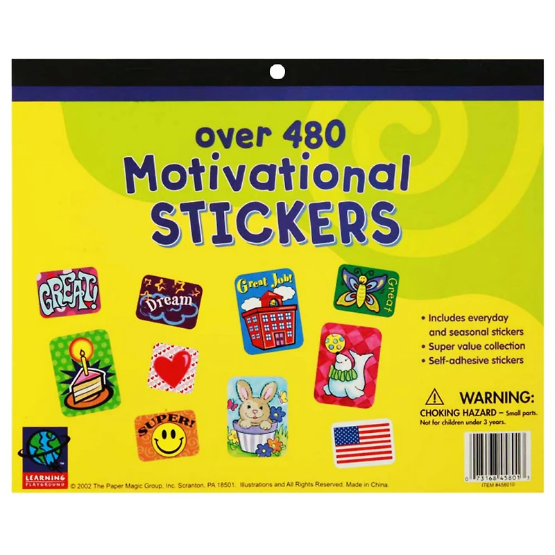 Eureka® Jumbo Motivational Sticker Book, 3 Packs of 480ct.