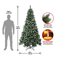 7.5ft. Unlit Cullen Fir Artificial Christmas Tree with Berries and Pinecones