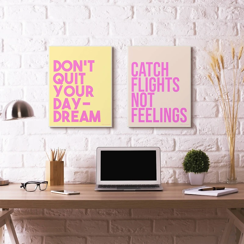 Stupell Industries Pink & Yellow Don't Quit Your Daydream Wall Accent