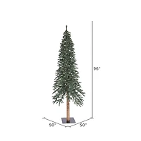 8ft. Unlit Natural Bark Alpine Artificial Christmas Tree