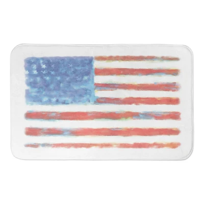 Watercolor American Flag Bath Mat