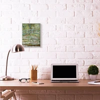 Stupell Industries Bridge Over Lilies Monet with Gray Frame Wall Accent