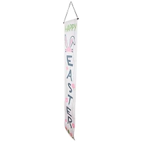White Welcome Happy Easter Hanging Door Banner Set