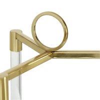 The Novogratz Gold Stainless Steel Contemporary Lantern, 18" x 11" x 11"