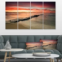 Designart - Wonderful Sunrise on Black Ocean