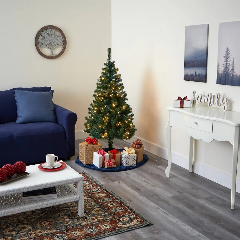4ft. Pre-Lit Northern Tip Pine Artificial Christmas Tree, Clear LED Lights