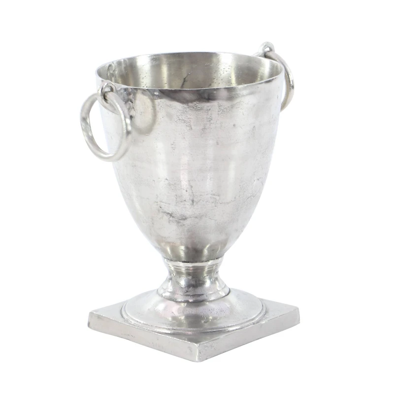 The Novogratz 18" Silver Contemporary Metal Wine Cooler