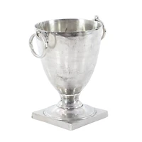 The Novogratz 18" Silver Contemporary Metal Wine Cooler