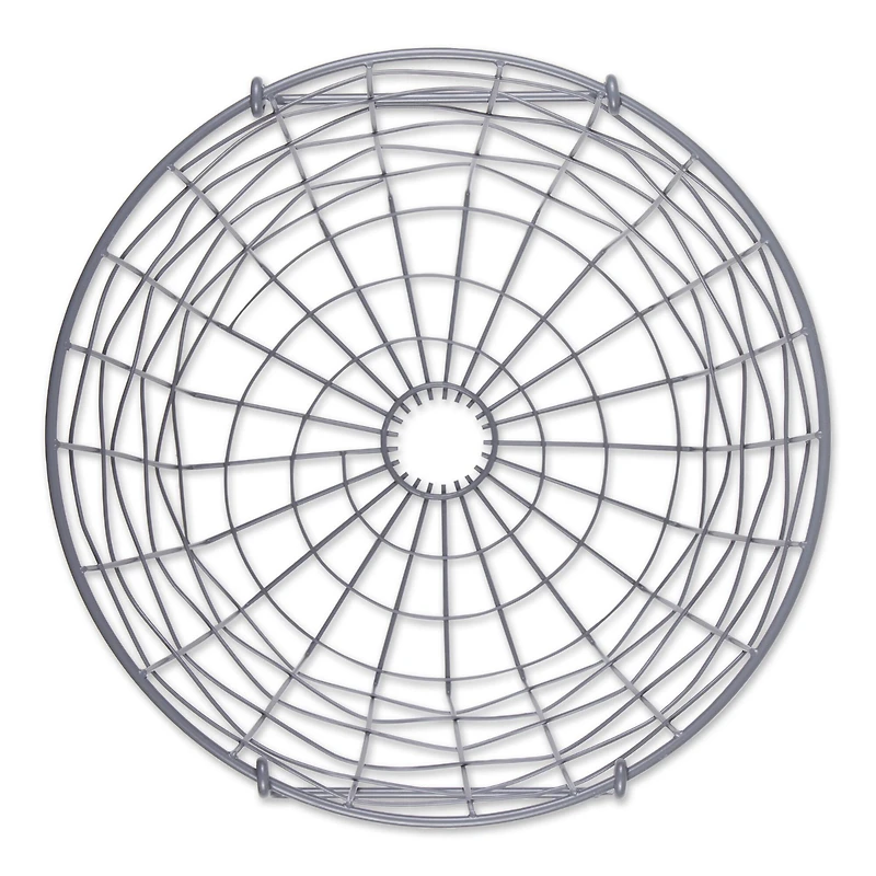 DII® Small Cool Gray Round Metal Basket