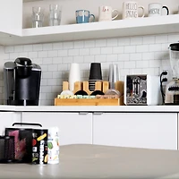 Mind Reader Bamboo 6-Compartment Breakroom Organizer