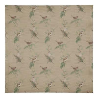 Pine Birds on Brown Cotton Twill Napkin
