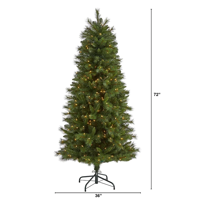 6ft. Pre-Lit West Virginia Mountain Pine Artificial Christmas Tree, Clear LED Lights