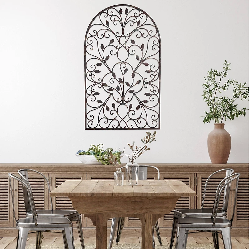 Hastings Home 49" Iron Arched Window Panel Wall Décor