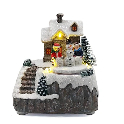 Wizardi 3" Snowy House Christmas Village Décor