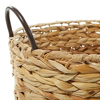 Brown Metal Natural Storage Basket Set