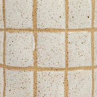 Hello Honey® 46oz. Cream & Brown Reactive Glaze Wax Relief Grid Pattern Stoneware Pitcher