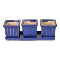 Square Ceramic Small Planter Set