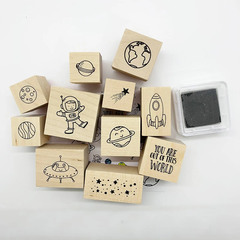 Space Wood Stamp Jar Set by Recollections™