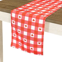 72" Checkered Heart Valentine's Day Table Runner