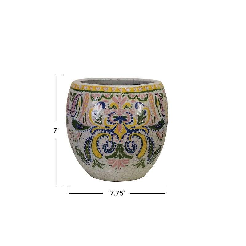Hello Honey® 7.75" Planter with Floral Pattern