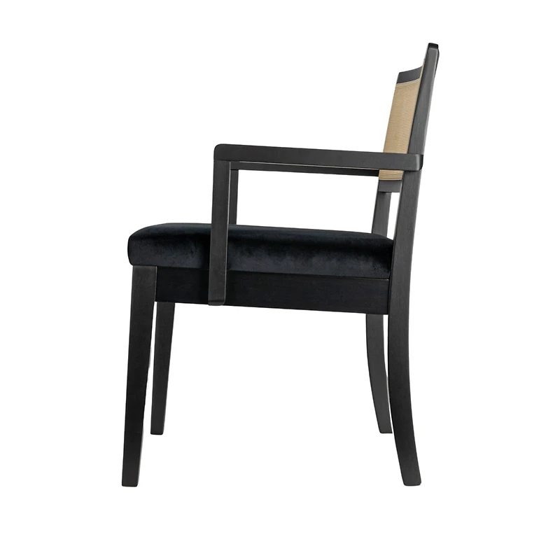 Hello Honey® Crawford Mid-Century Modern Black Solid Wood Arm Chair